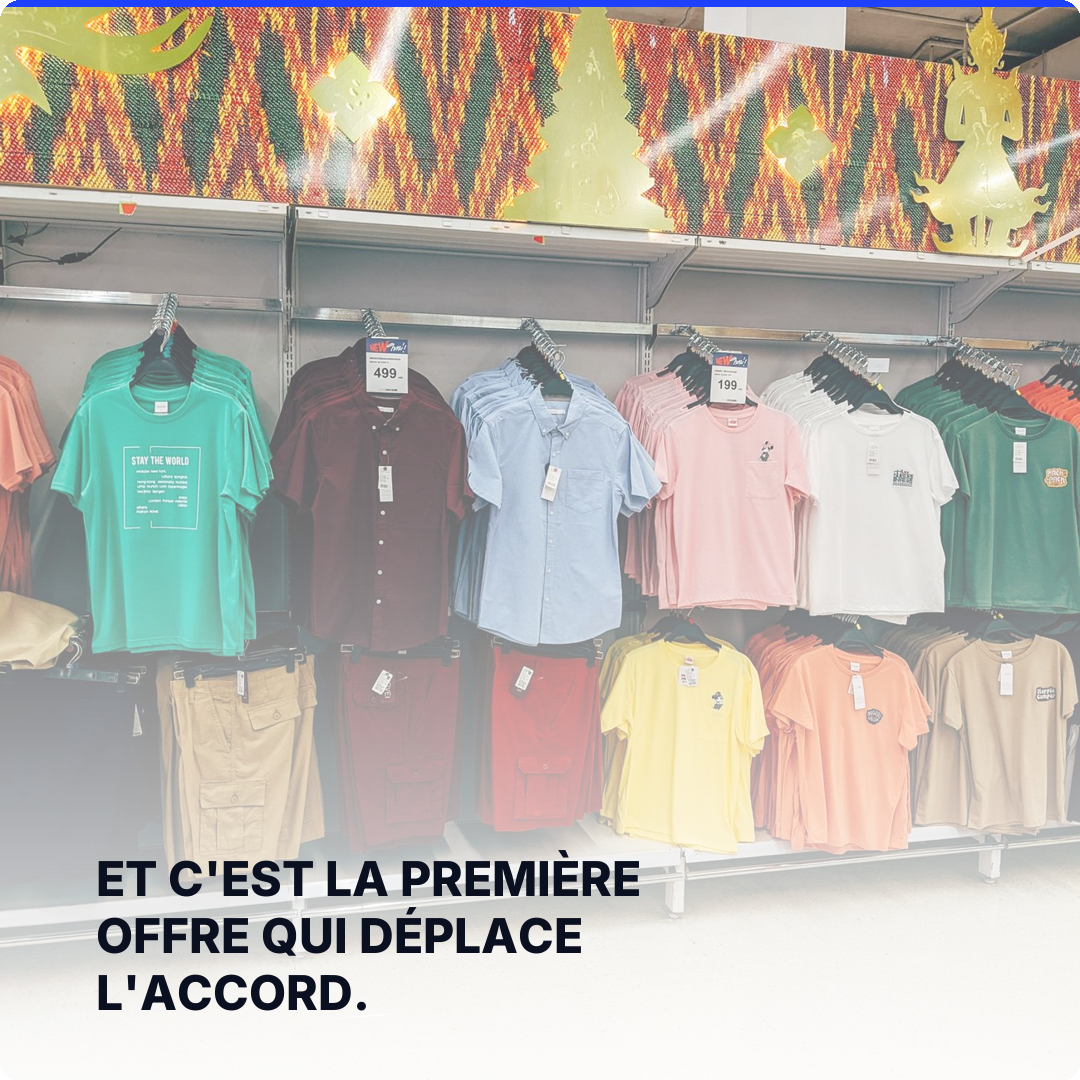 Et c'est la première offre qui déplace l'accord.
