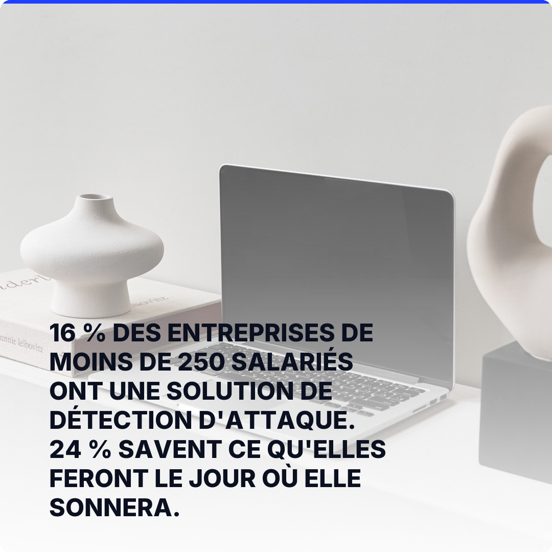 16 % des entreprises de moins de 250 salariés ont une solution de détection d'attaque. 24 % savent ce qu'elles feront le jour où elle sonnera.