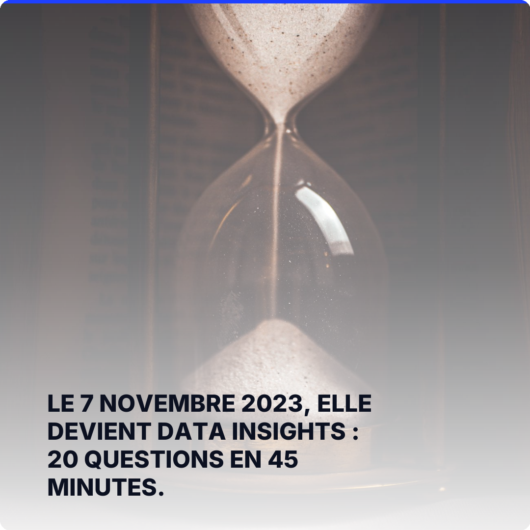 Le 7 novembre 2023, elle devient Data Insights : 20 questions en 45 minutes.