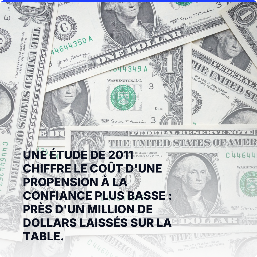 Une étude de 2011 chiffre le coût d'une propension à la confiance plus basse : près d'un million de dollars laissés sur la table.