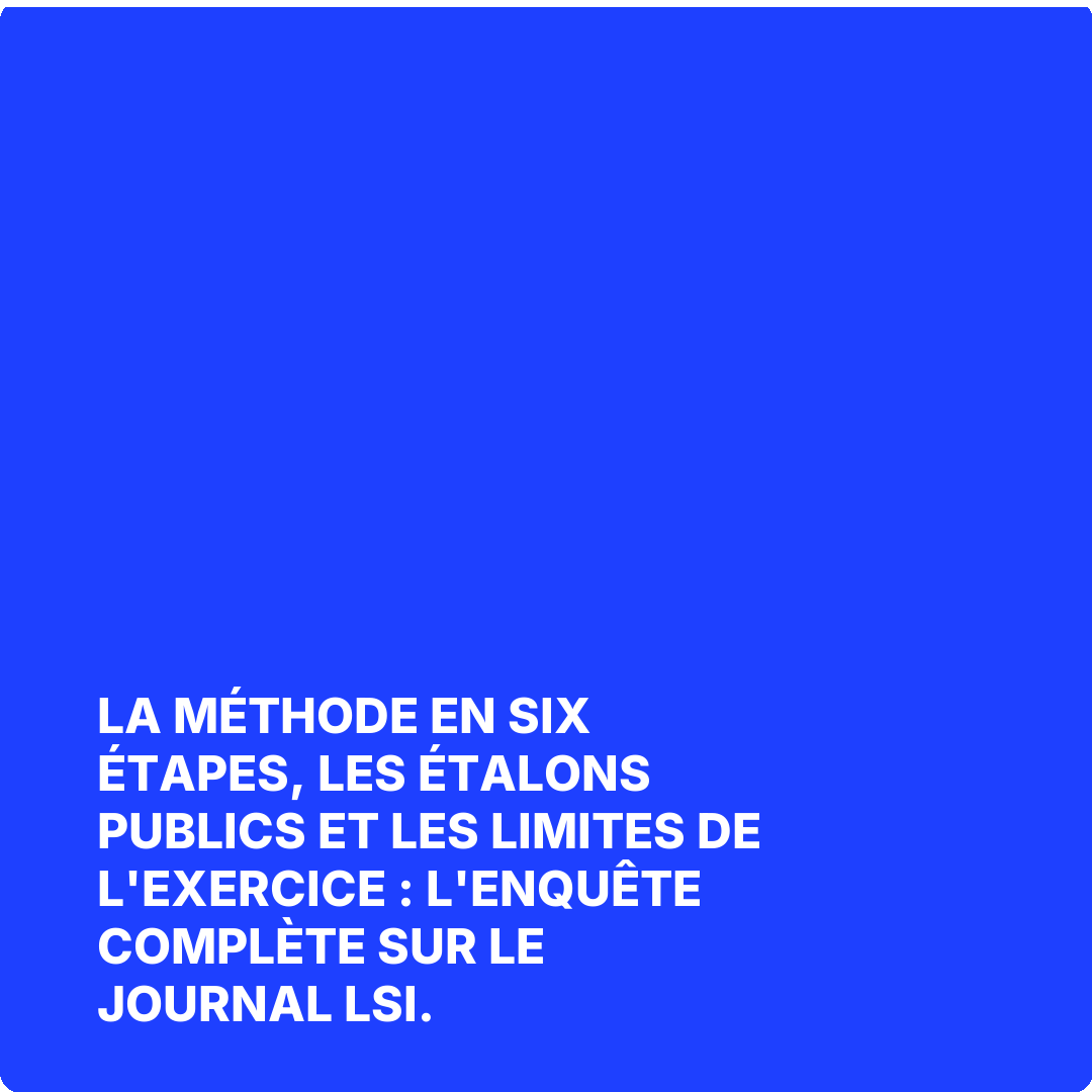 La méthode en six étapes, les étalons publics et les limites de l'exercice : l'enquête complète sur Le Journal LSI.