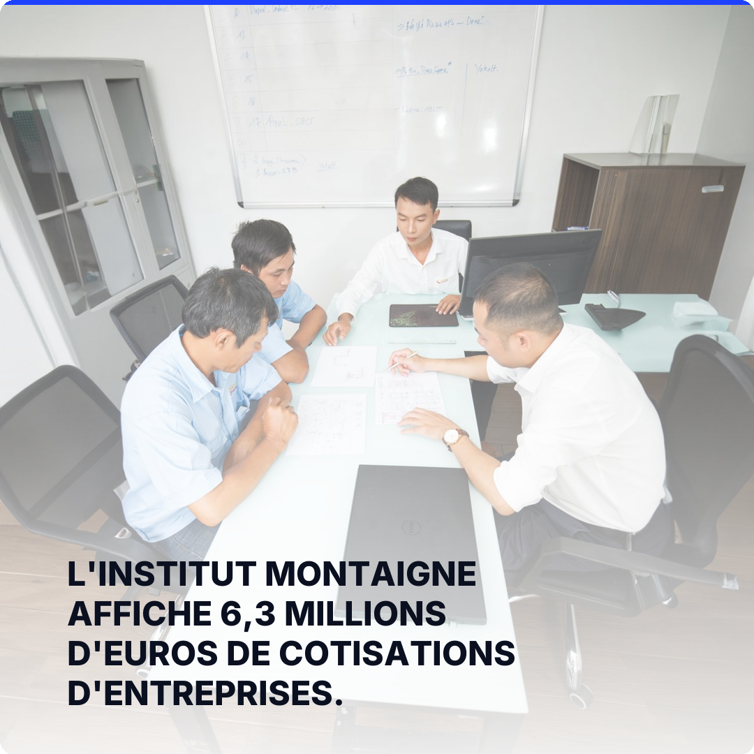 L'Institut Montaigne affiche 6,3 millions d'euros de cotisations d'entreprises.