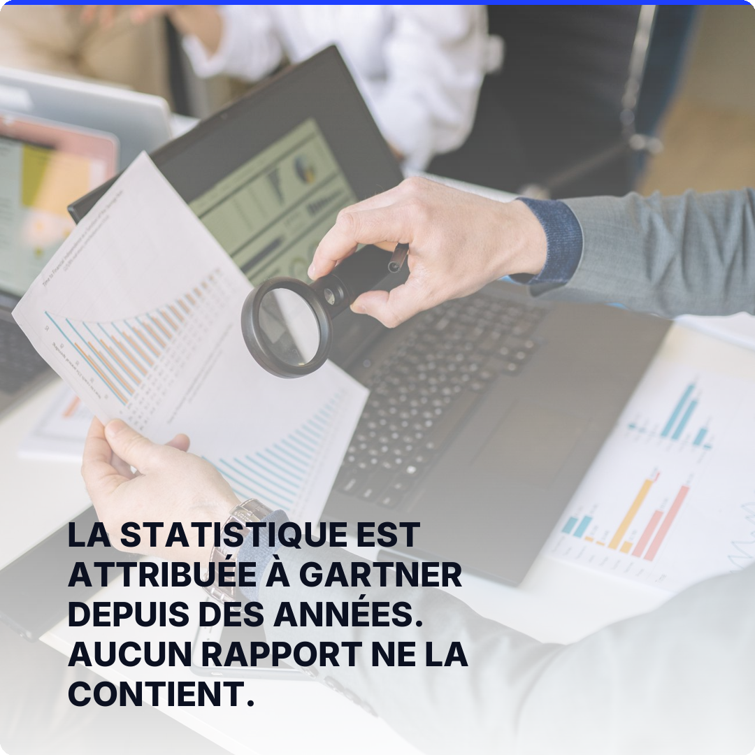 La statistique est attribuée à Gartner depuis des années. Aucun rapport ne la contient.
