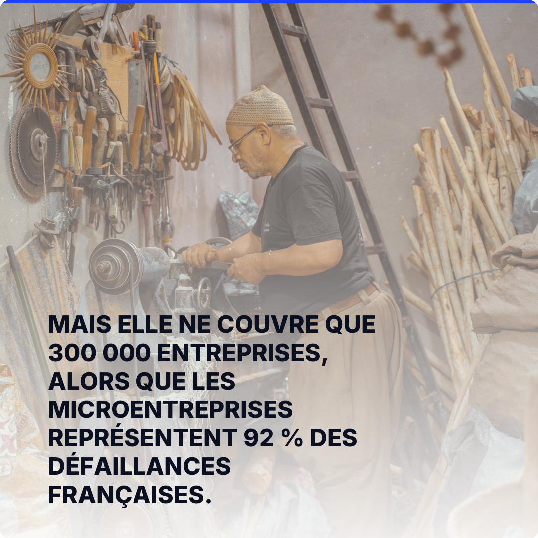 Mais elle ne couvre que 300 000 entreprises, alors que les microentreprises représentent 92 % des défaillances françaises.