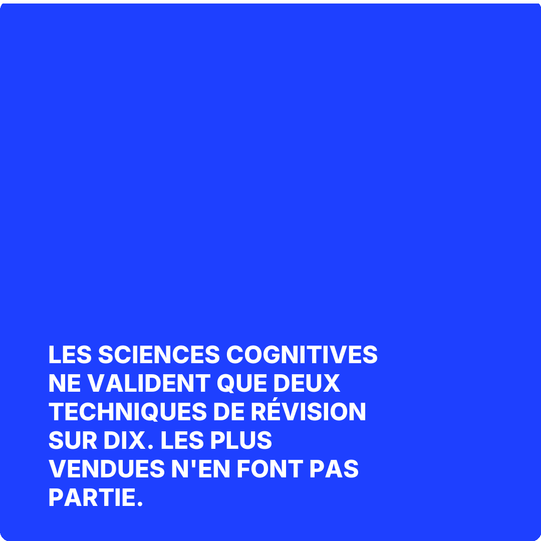Les sciences cognitives ne valident que deux techniques de révision sur dix. Les plus vendues n'en font pas partie.
